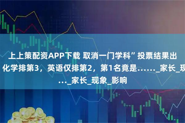 上上策配资APP下载 取消一门学科”投票结果出人意料：化学排第3，英语仅排第2，第1名竟是……_家长_现象_影响