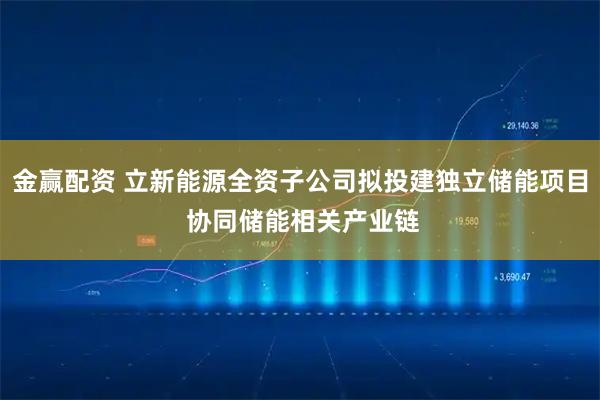 金赢配资 立新能源全资子公司拟投建独立储能项目 协同储能相关产业链